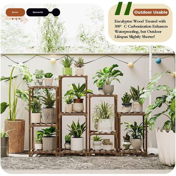 4Sets of Package Plant Stands Indoor Combo PlantShelves Outdoor Wooden PlantRack - Picture 4 of 7